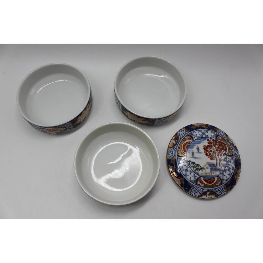 Vtg Otagiri Imari Japan Porcelain 3 Tier Stacking Bowls & Lid *In Original Box* - Picture 7 of 12